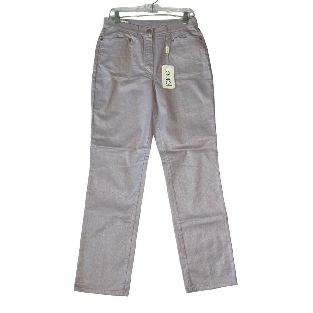 Laurèl Jeans‎ Purple Shimmer Straight Leg Jeans Size IT 40 US 4 NWT Vintage
